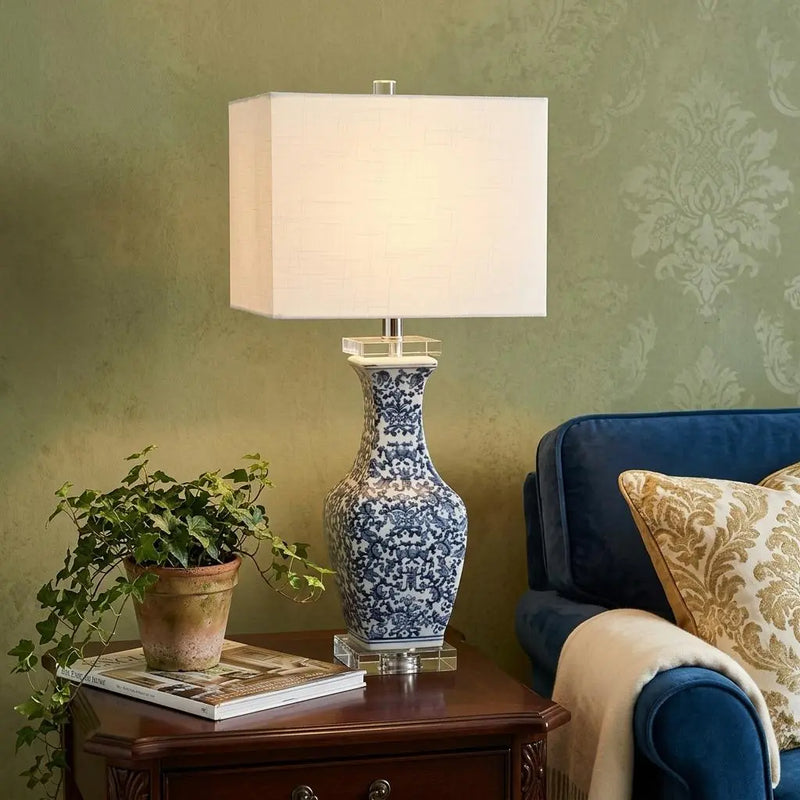 28" Clear Novelty Table Lamp With Square Shade Homeroots Lighting