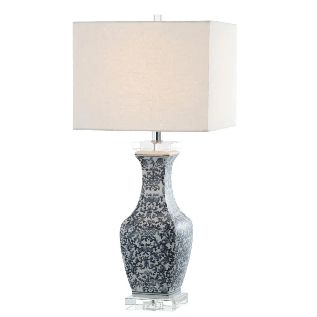 28" Clear Novelty Table Lamp With Square Shade Homeroots Lighting