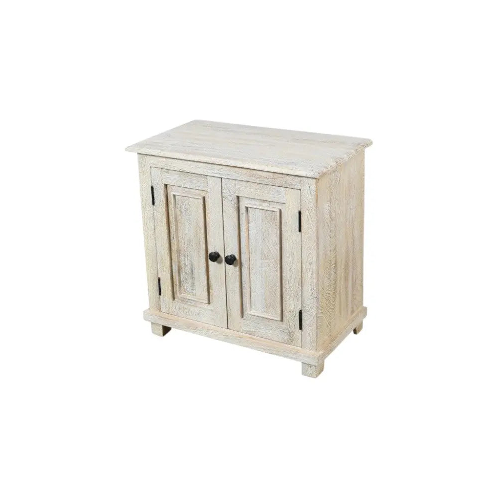 28" Distressed White Solid Wood Nightstand With Storage Homeroots Bed & Bath