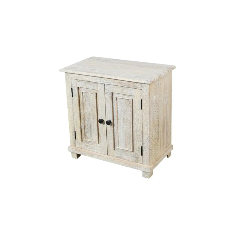 28" Distressed White Solid Wood Nightstand With Storage Homeroots Bed & Bath