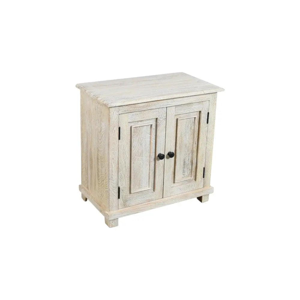 28" Distressed White Solid Wood Nightstand With Storage Homeroots Bed & Bath