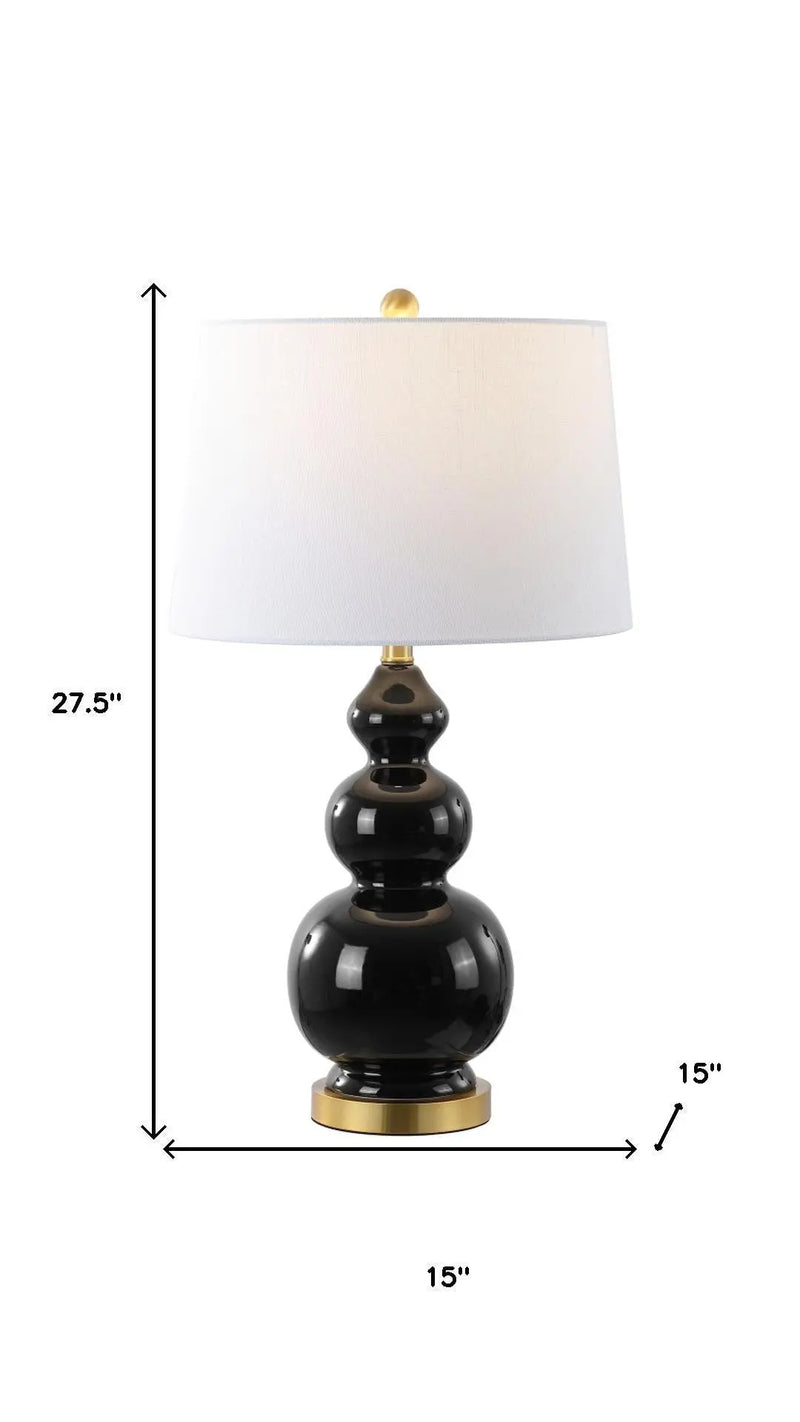 28" Gold Novelty Table Lamp With Drum Shade Homeroots Lighting