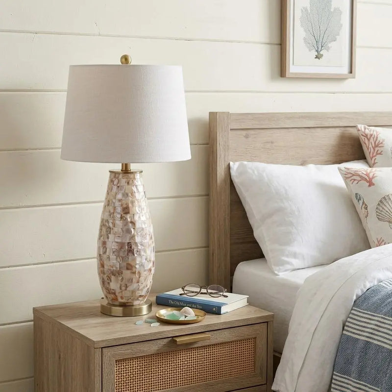 28" Gold Novelty Table Lamp With Drum Shade Homeroots Lighting
