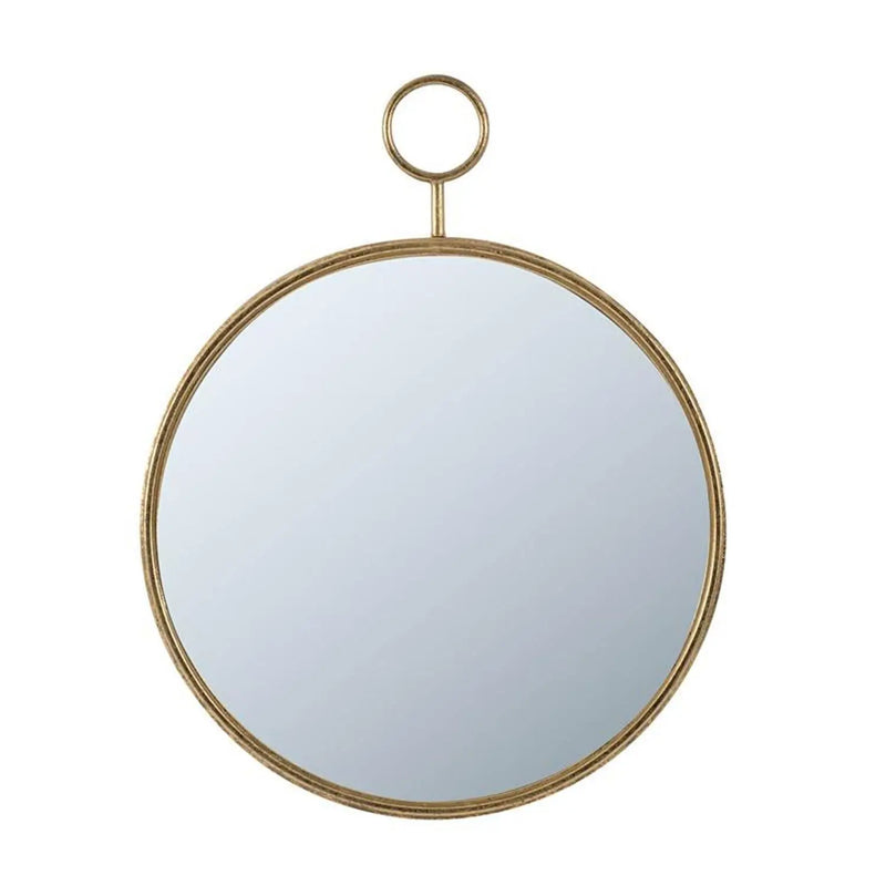 28" Gold Round Iron Framed Accent Mirror Homeroots Bed & Bath