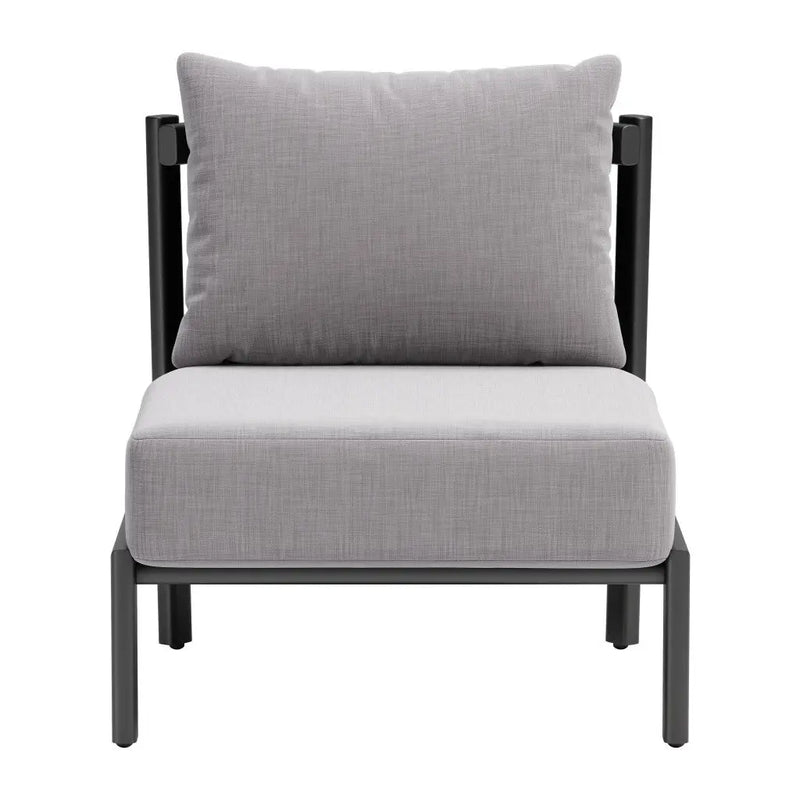 28" Gray And Black Fabric Side Chair Homeroots Living Room