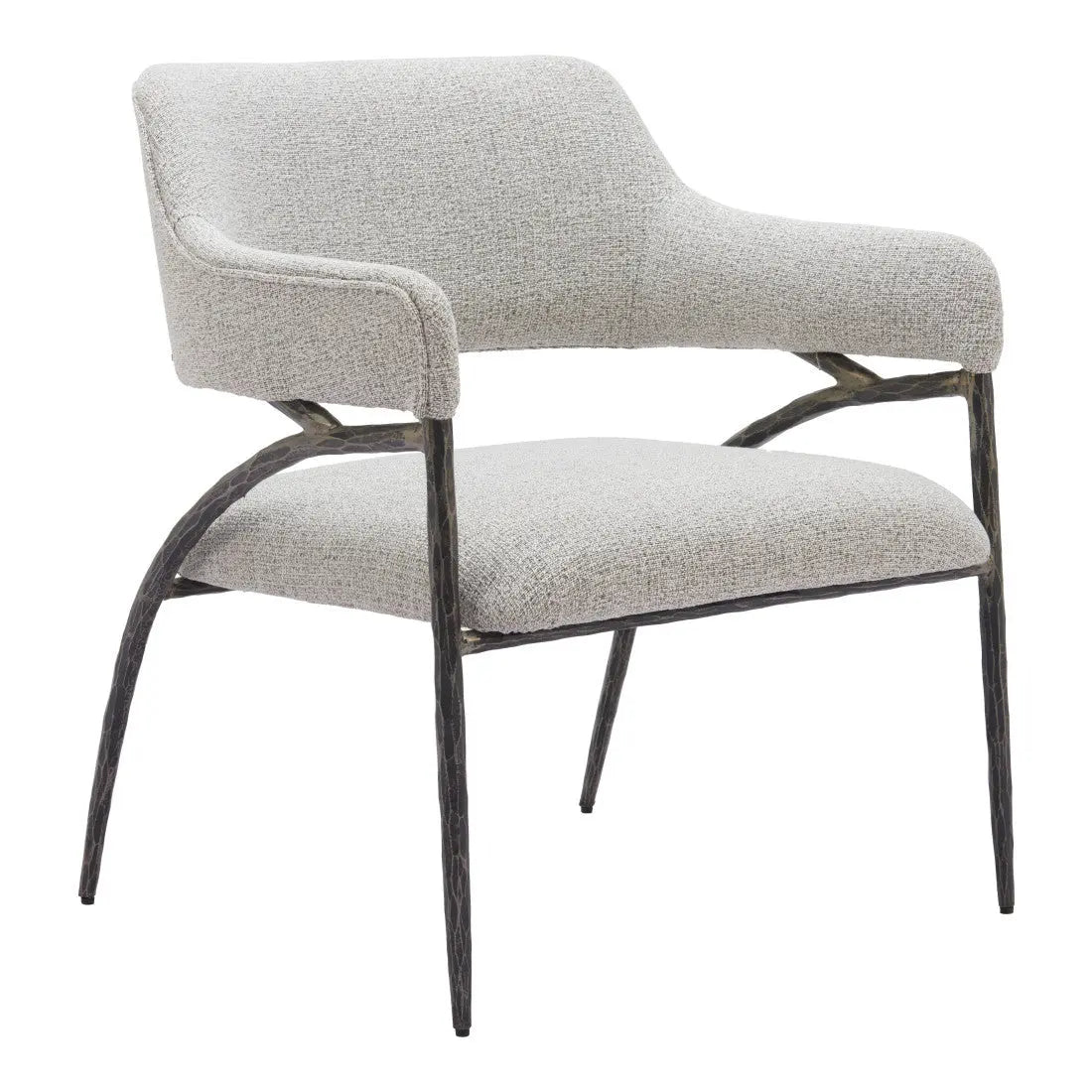 28" Gray And Black Upholstered Arm Chair Homeroots Living Room