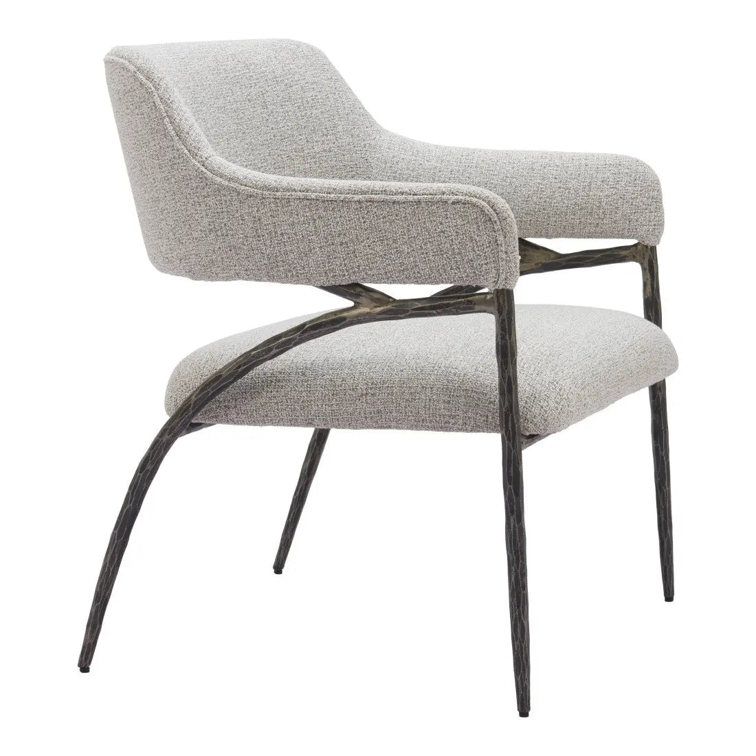 28" Gray And Black Upholstered Arm Chair Homeroots Living Room