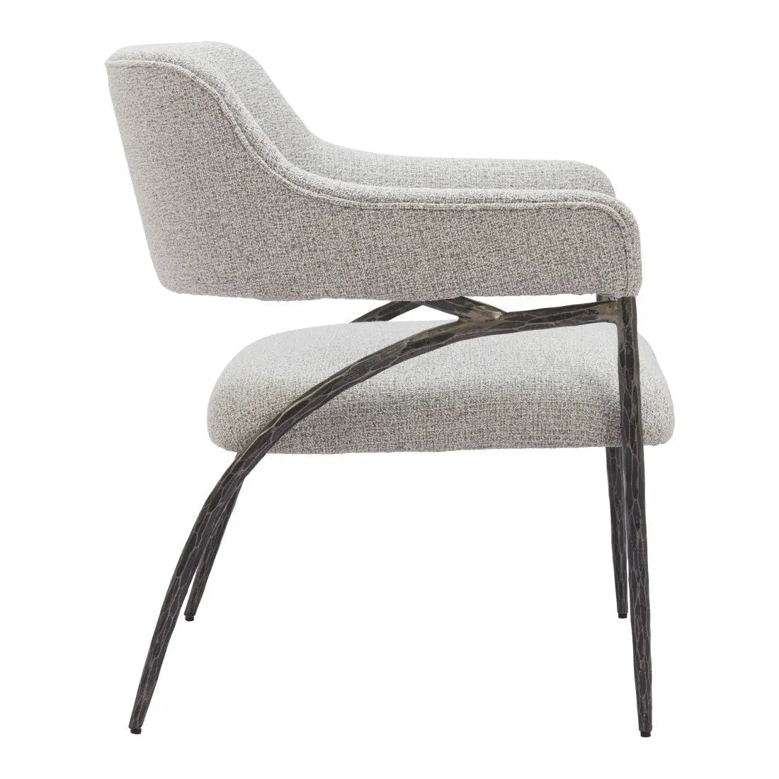 28" Gray And Black Upholstered Arm Chair Homeroots Living Room