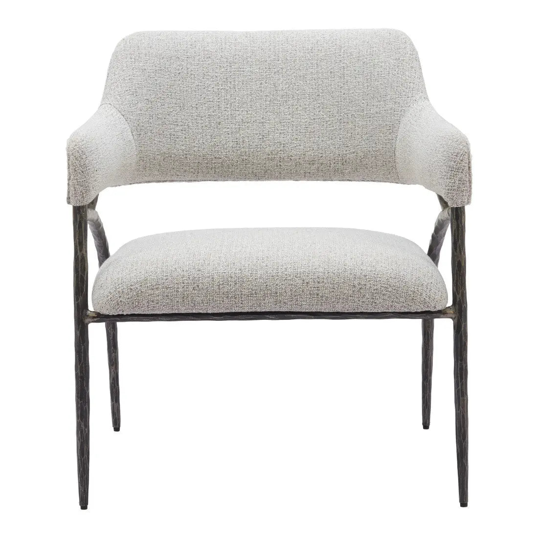 28" Gray And Black Upholstered Arm Chair Homeroots Living Room
