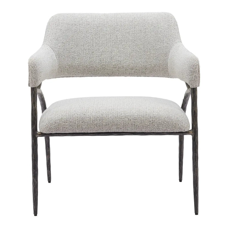 28" Gray And Black Upholstered Arm Chair Homeroots Living Room
