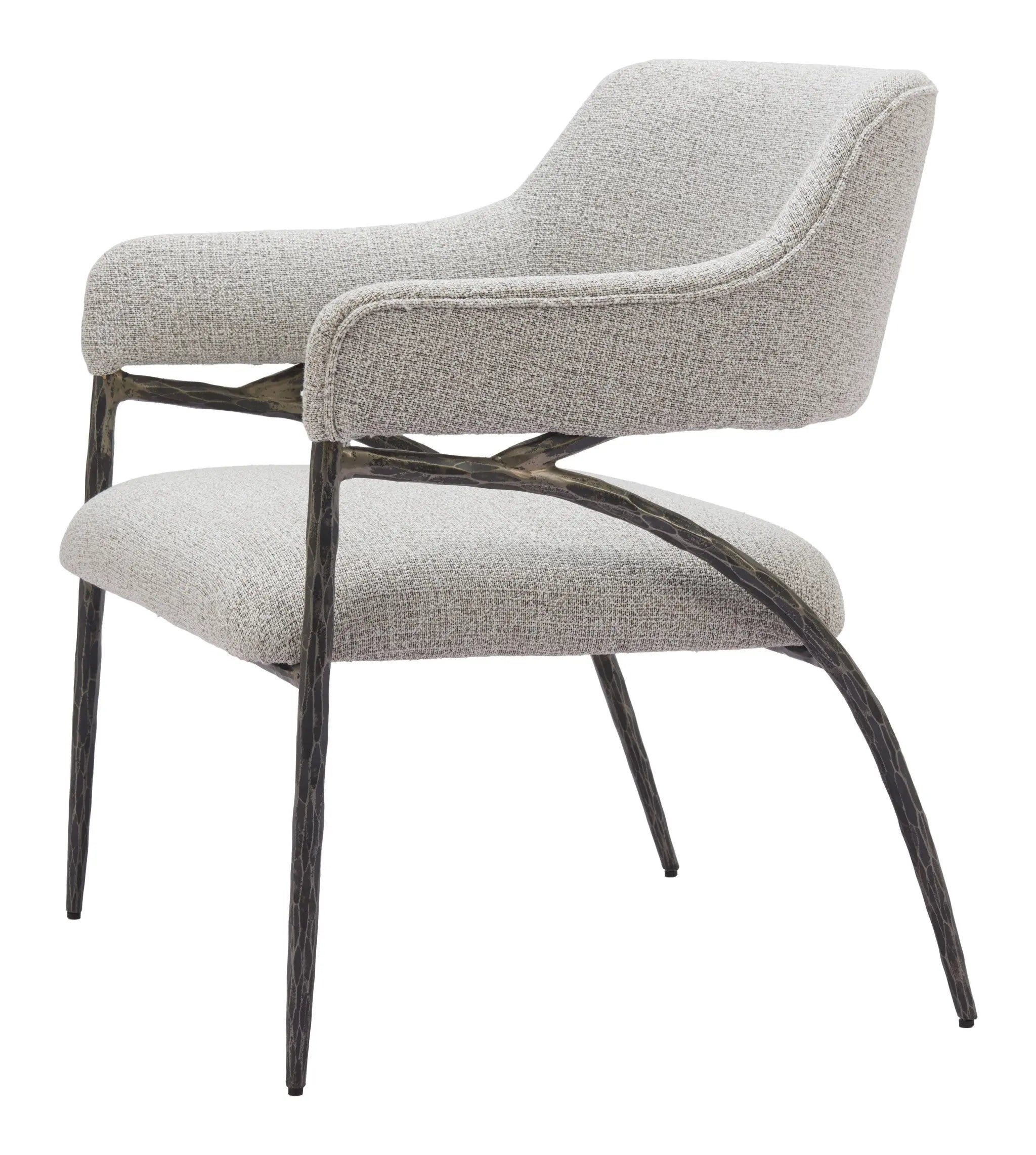 28" Gray And Black Upholstered Arm Chair Homeroots Living Room