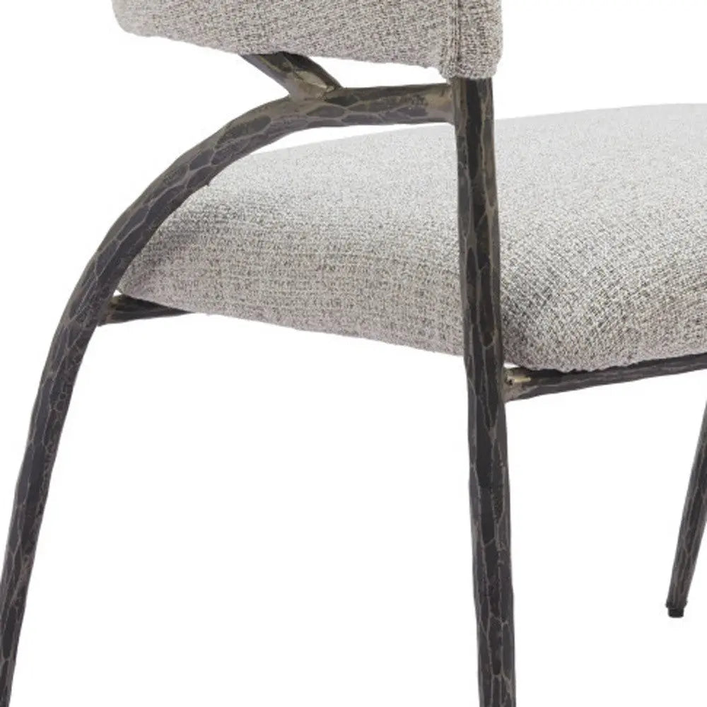 28" Gray And Black Upholstered Arm Chair Homeroots Living Room