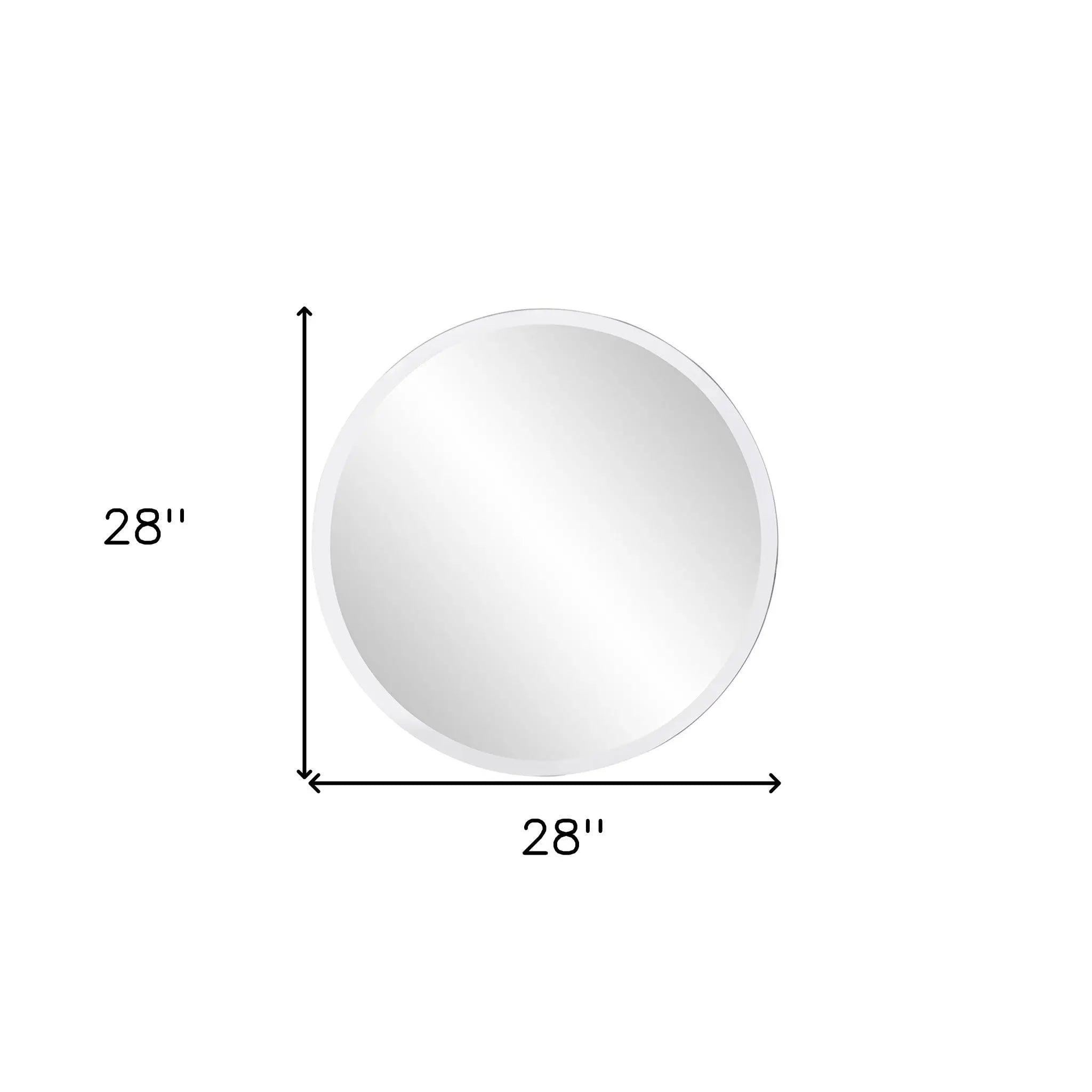 28" Gray Round Unframed Accent Mirror Homeroots Bed & Bath