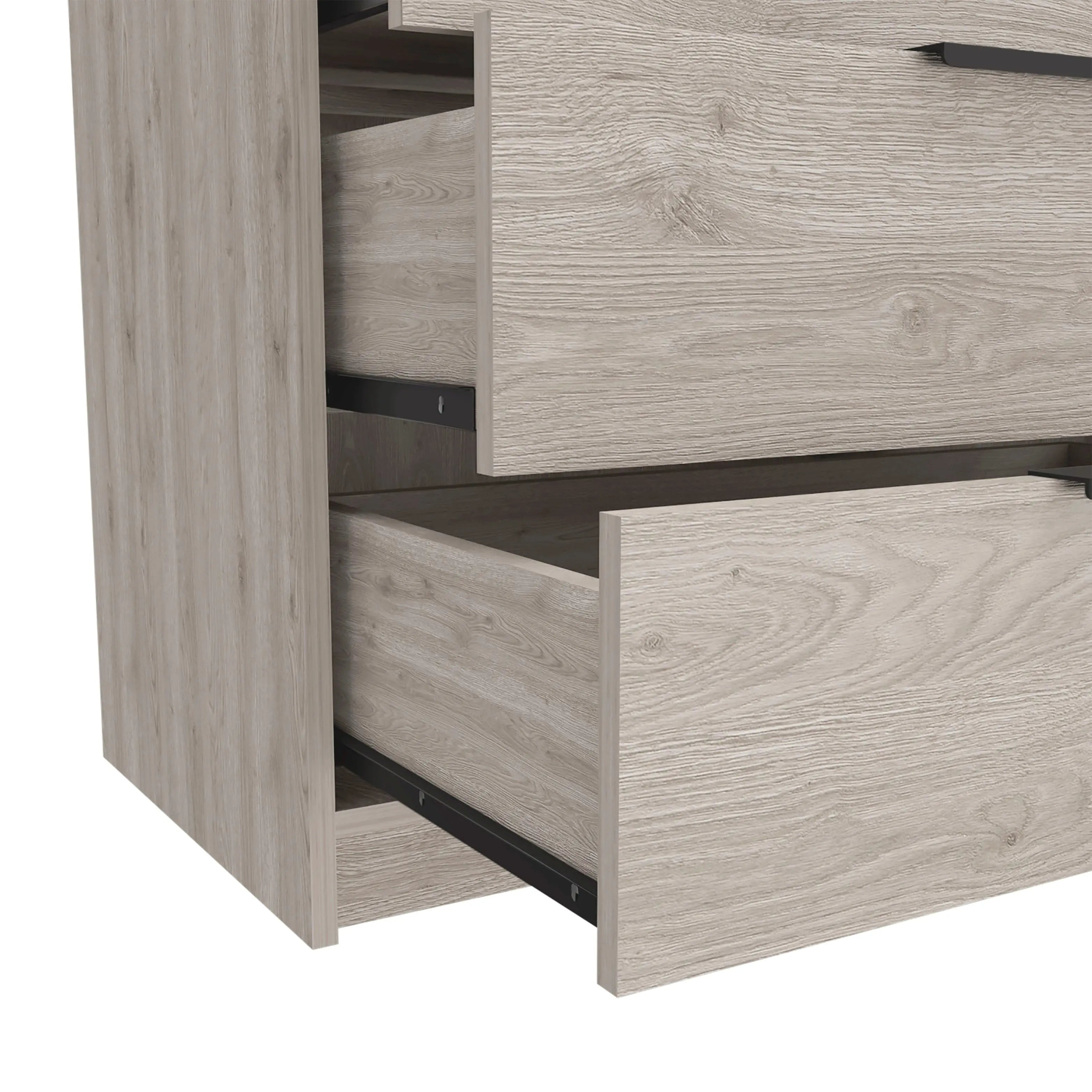 28" Light Gray Three Drawer Dresser Homeroots Bed & Bath
