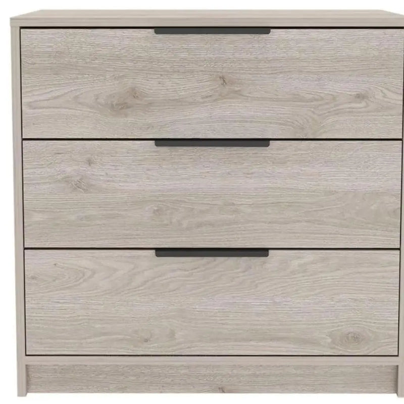 28" Light Gray Wood Three Drawer Dresser Homeroots Bed & Bath