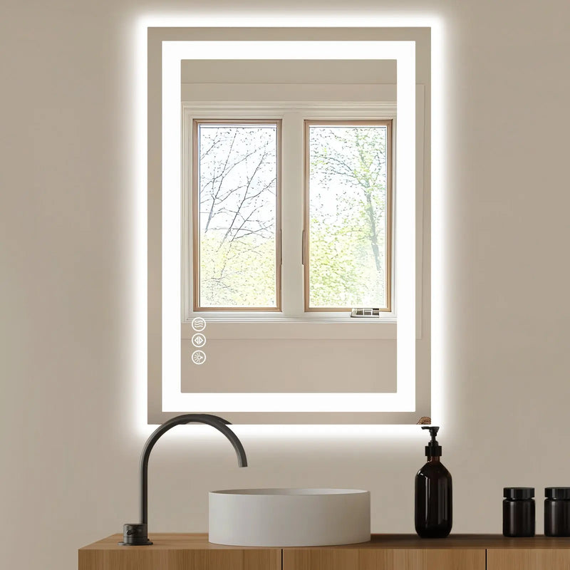 28" Lighted Frameless Bathroom Vanity Mirror Homeroots Bed & Bath