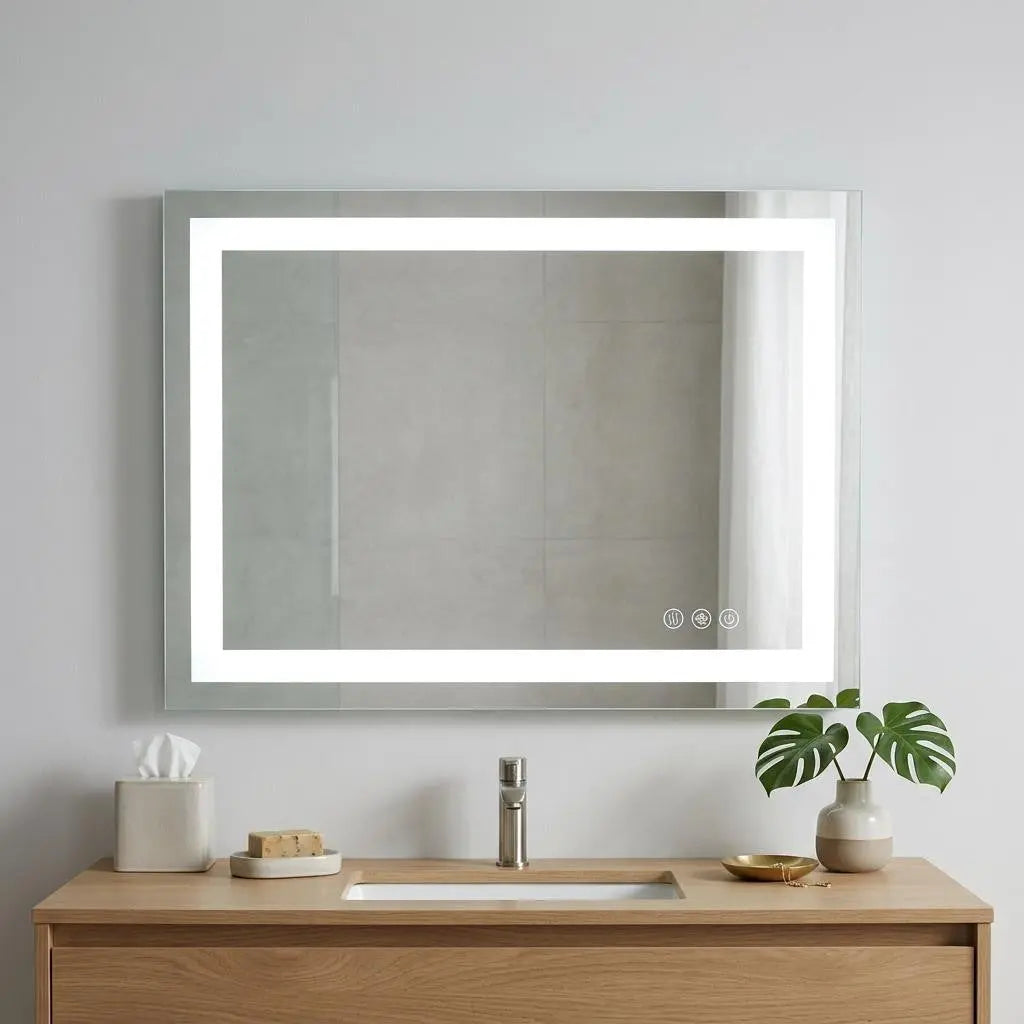 28" Lighted Frameless Bathroom Vanity Mirror Homeroots Bed & Bath