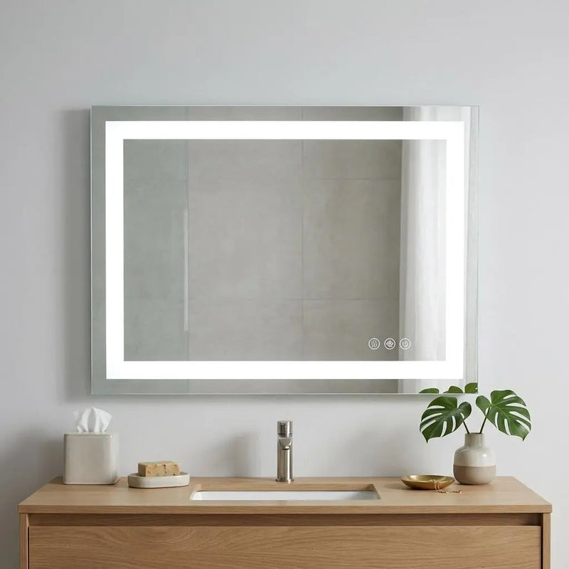 28" Lighted Frameless Bathroom Vanity Mirror Homeroots Bed & Bath