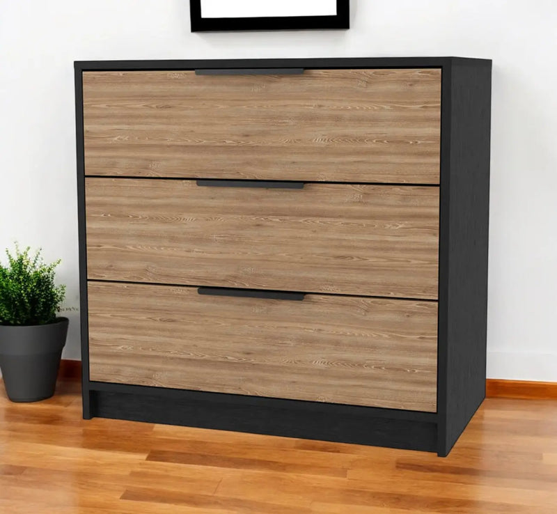 28" Oak Three Drawer Dresser Homeroots Bed & Bath