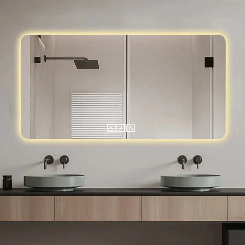 28" Silver Lighted Frameless Bathroom Vanity Mirror Homeroots Bed & Bath