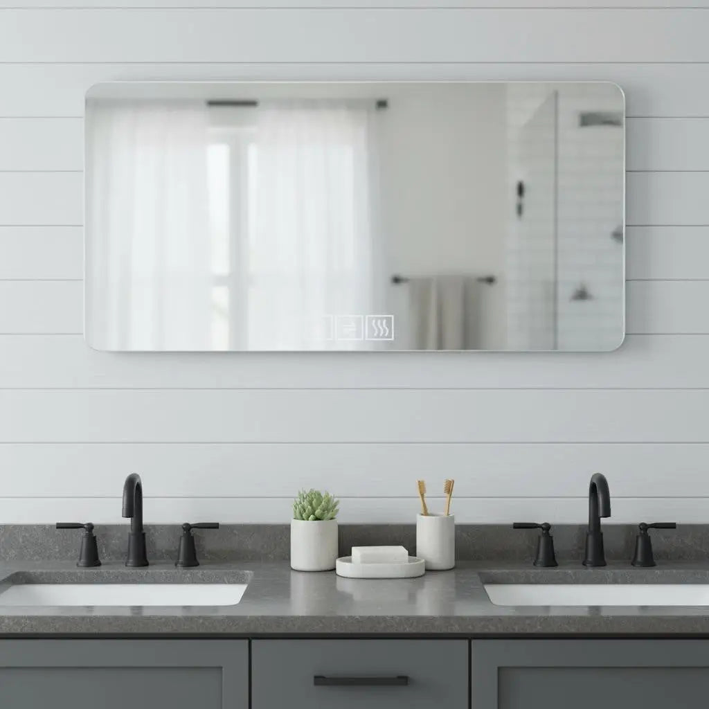 28" Silver Lighted Frameless Bathroom Vanity Mirror Homeroots Bed & Bath