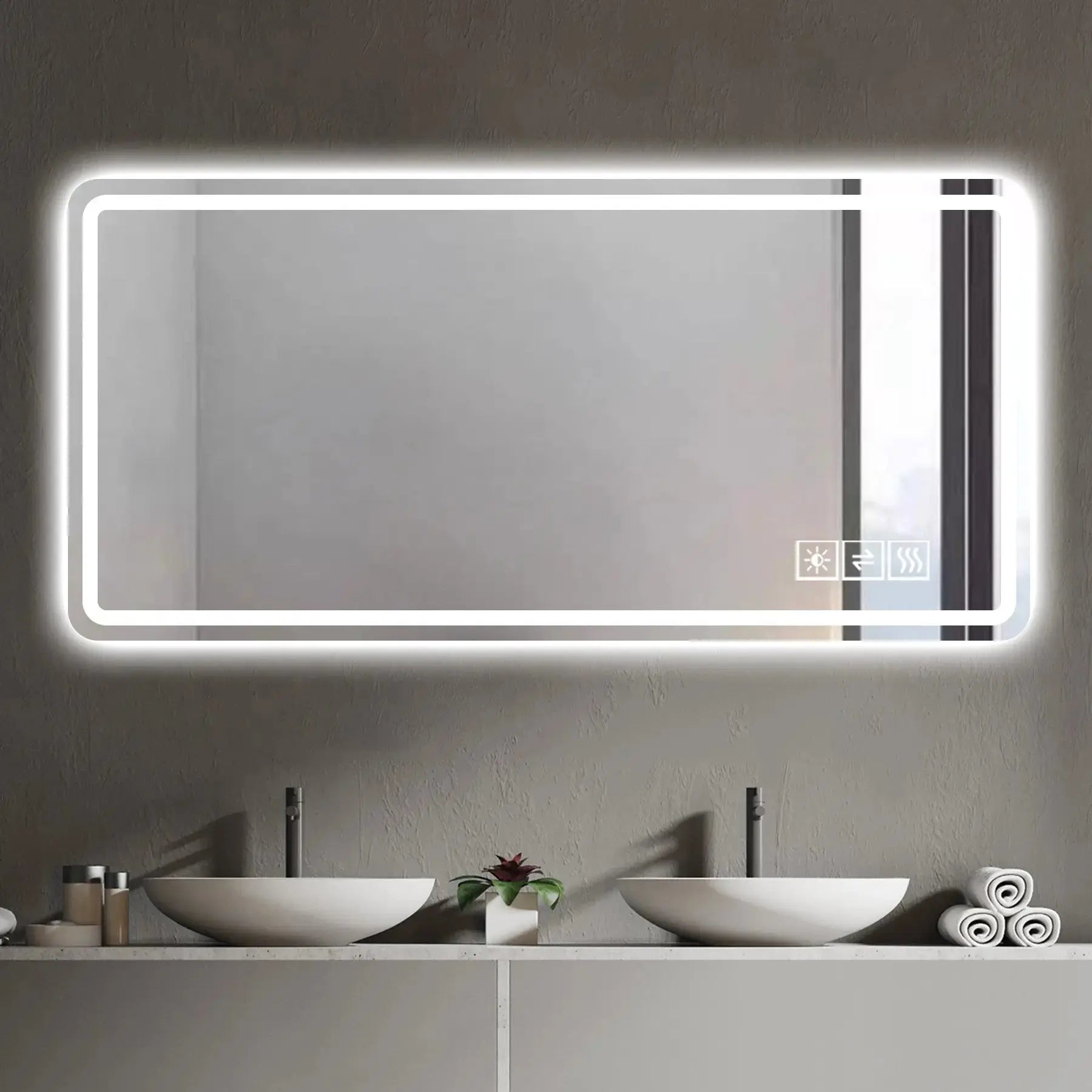 28" Silver Lighted Frameless Bathroom Vanity Mirror Homeroots Bed & Bath