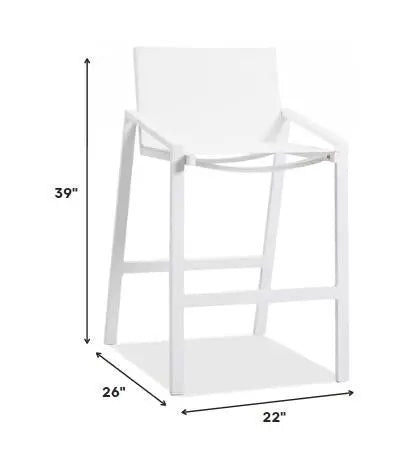 28" White Iron and Stainless Steel Counter Height Bar Chair Homeroots Living Room