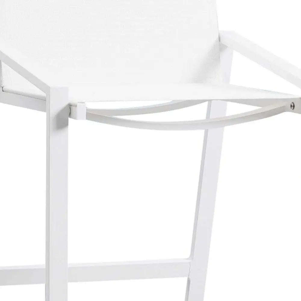 28" White Iron and Stainless Steel Counter Height Bar Chair Homeroots Living Room