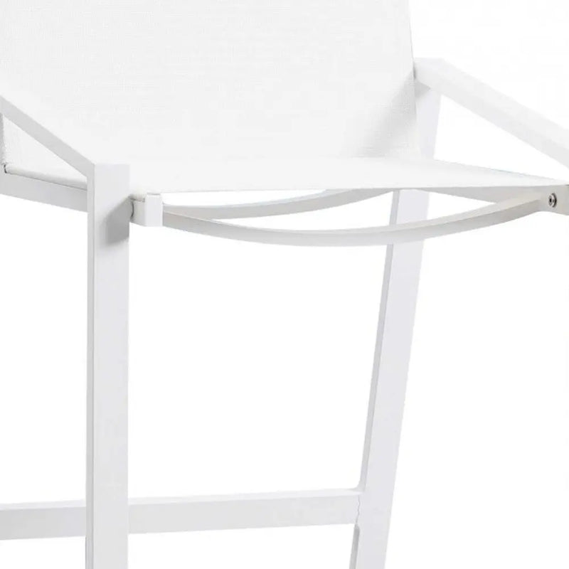 28" White Iron and Stainless Steel Counter Height Bar Chair Homeroots Living Room