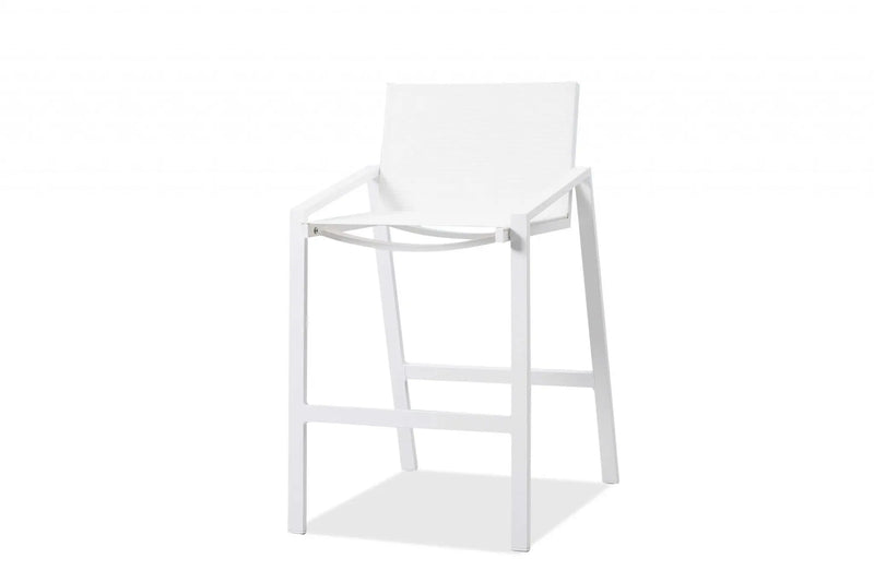 28" White Iron and Stainless Steel Counter Height Bar Chair Homeroots Living Room