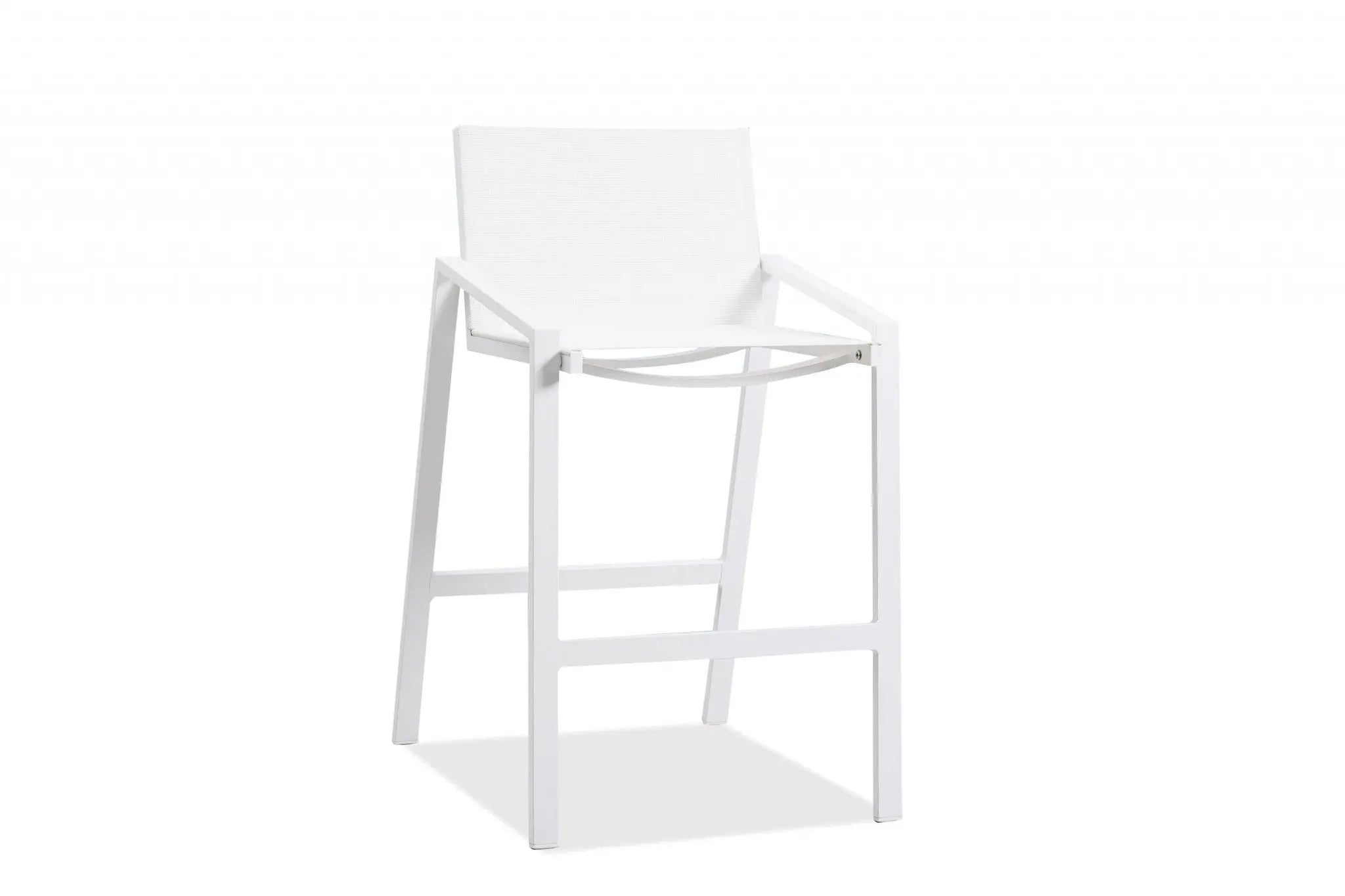 28" White Iron and Stainless Steel Counter Height Bar Chair Homeroots Living Room