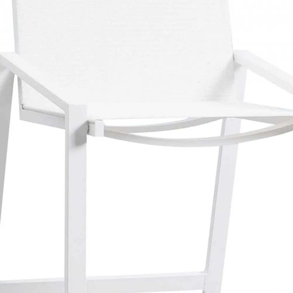 28" White Iron and Stainless Steel Counter Height Bar Chair Homeroots Living Room