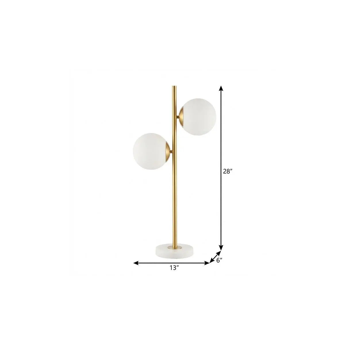 28" White Table Lamp With Globe Shade Homeroots Lighting