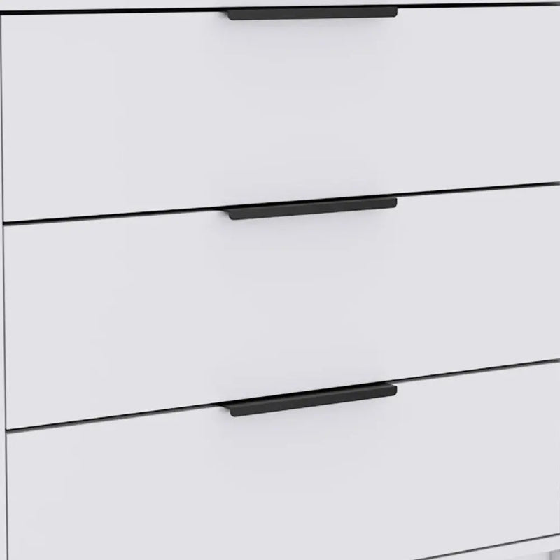 28" White Three Drawer Dresser Homeroots Bed & Bath