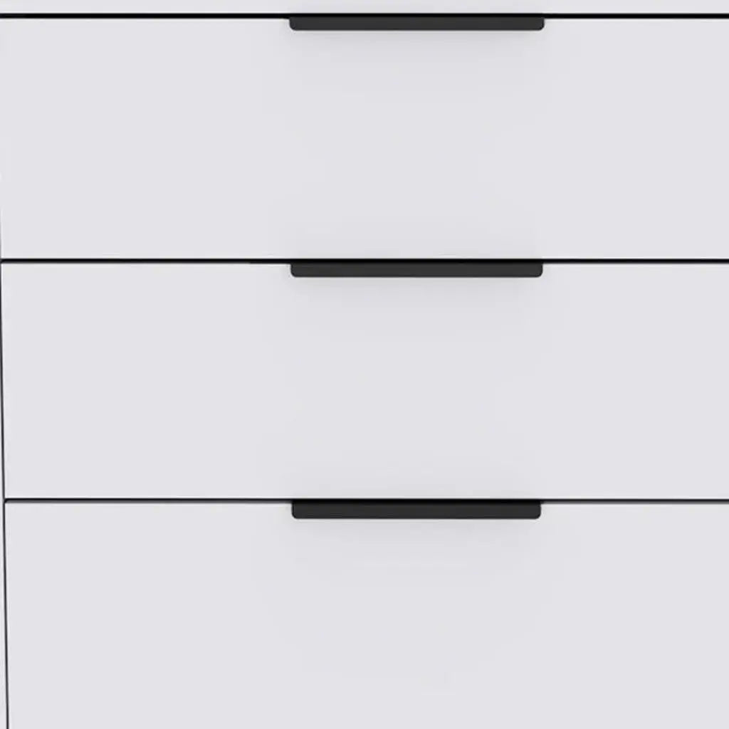 28" White Wood Three Drawer Dresser Homeroots Bed & Bath