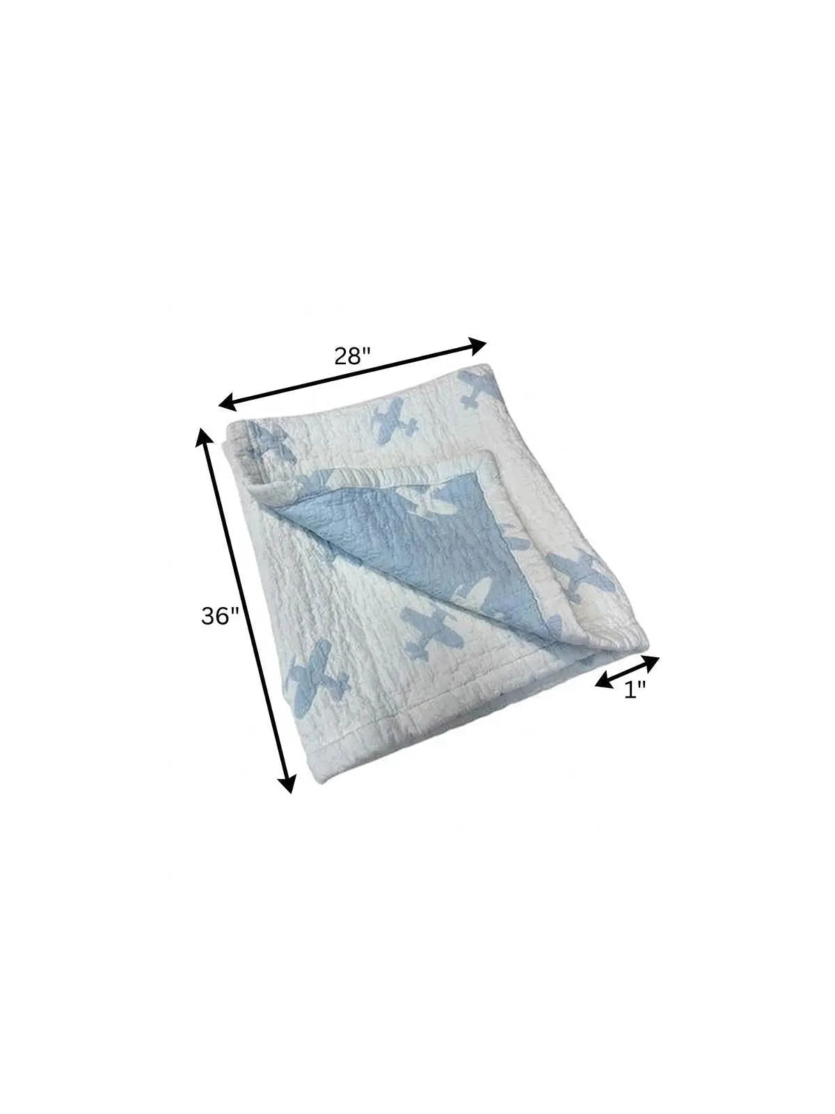 28" X 36" Blue And White Cotton Abstract Baby Blanket Homeroots Home Decor