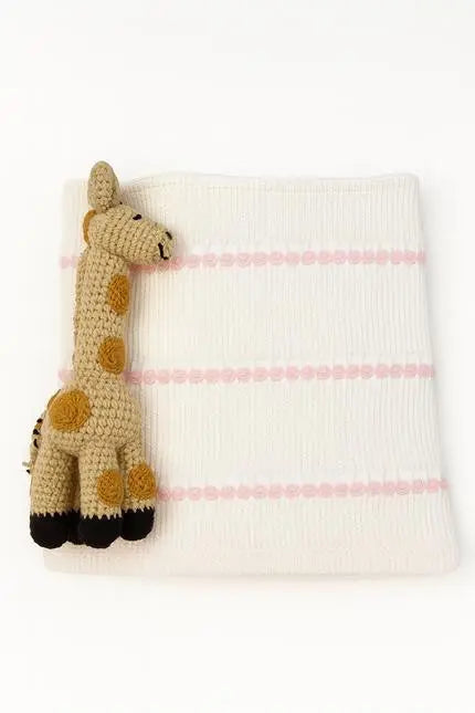 28" X 36" Pink And White Cotton Striped Baby Blanket Homeroots Home Decor