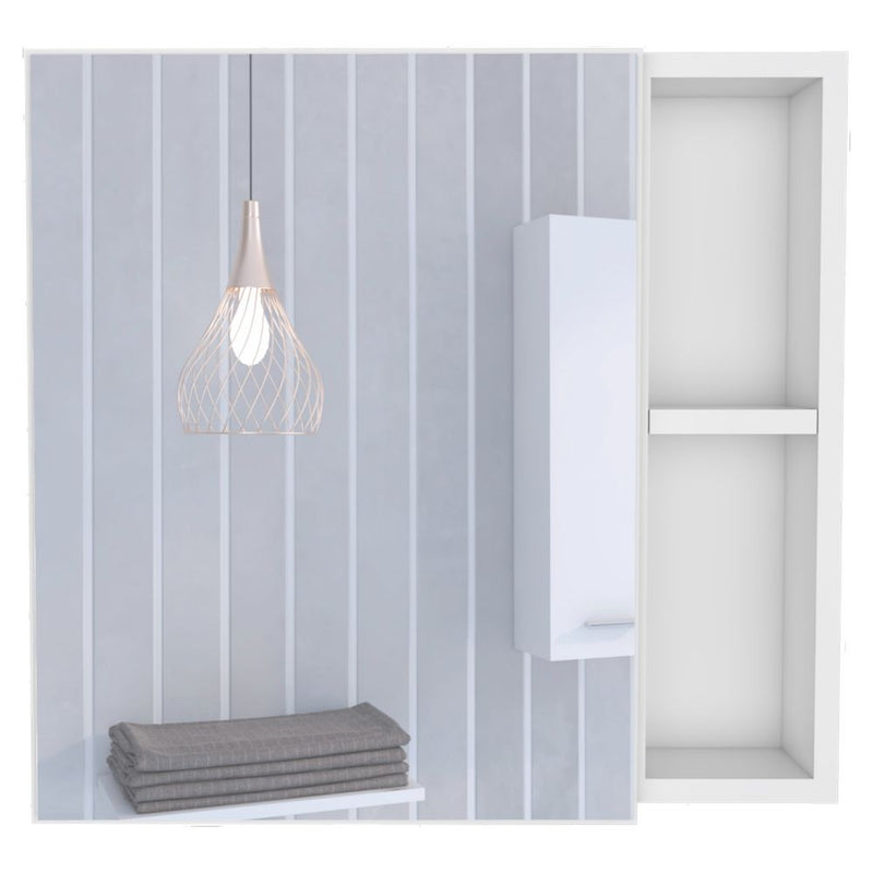 20" White Wood Freestanding Single Door Bathroom Vanity And Medicine Cabinet With Mirror - Bed & Bath