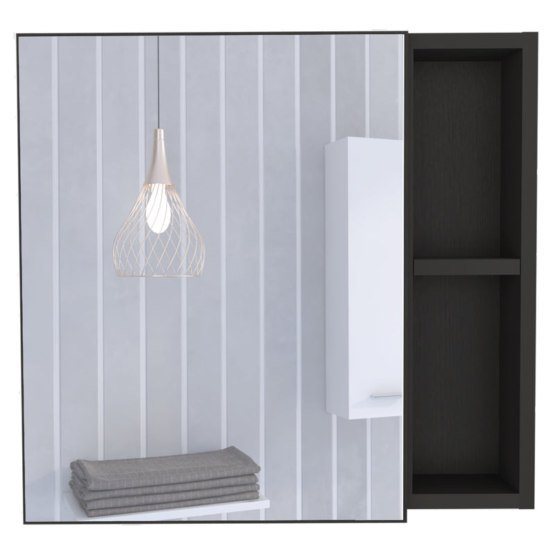 20" Black Wood Floating Single Door Bathroom Vanity And Medicine Cabinet With Mirror - Bed & Bath