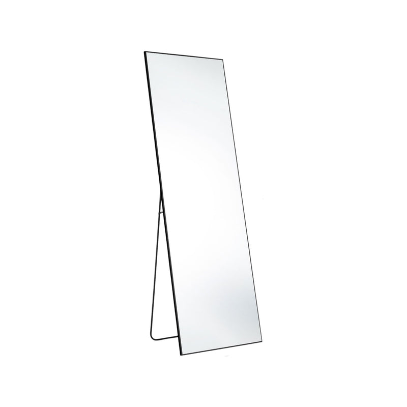Tall black framed standing mirror with angled leaning stand