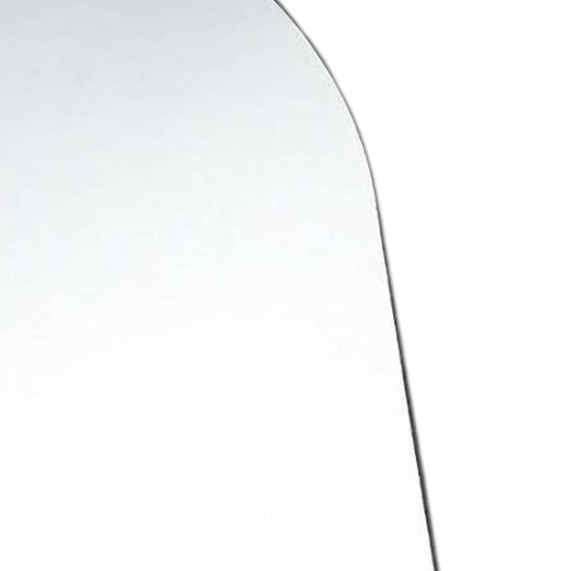 Close-up of black mirror frame edge and reflective glass surface