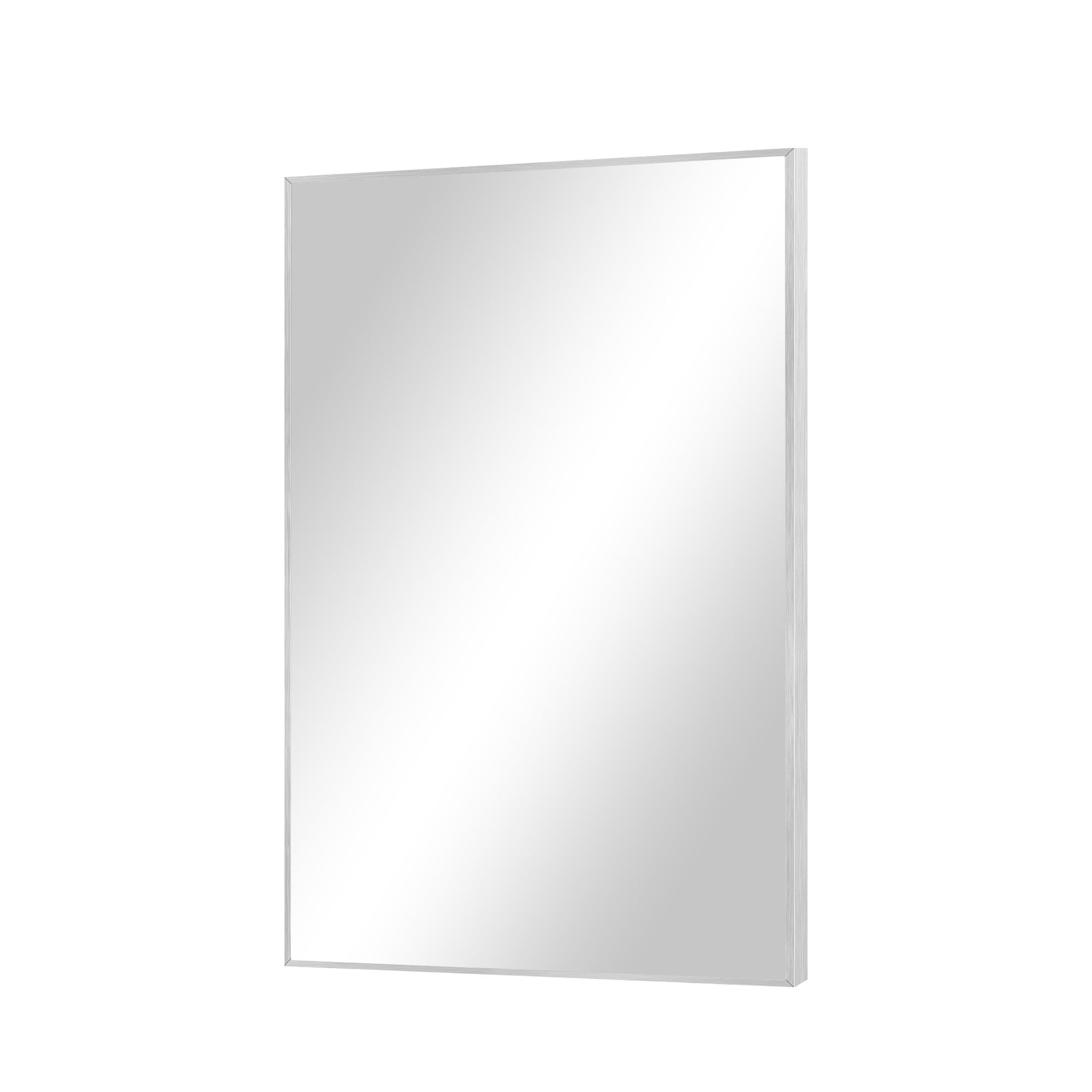 38" Silver Aluminum Framed Bathroom Vanity Mirror - Bed & Bath