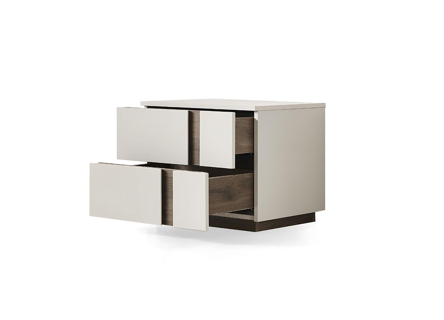 20" Light Gray Wood Two Drawer Nightstand - Bed & Bath
