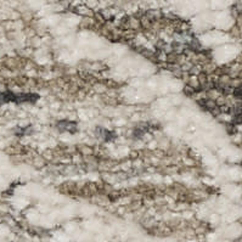 5' X 8' Ivory Black And Taupe Oriental Distressed Area Rug With Fringe - Home & Garden