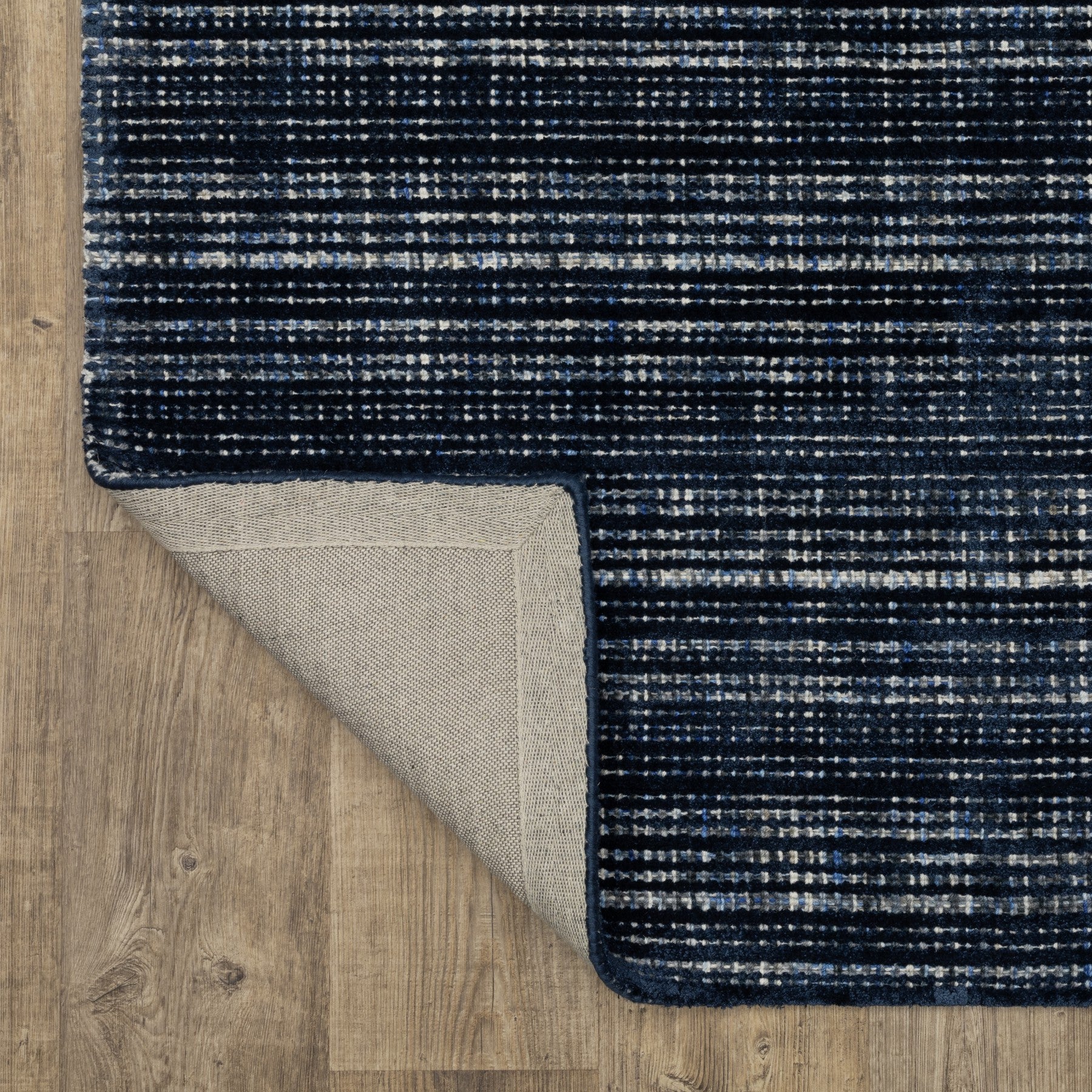 10' X 13' Navy Blue And Blue Striped Hand Tufted Area Rug - Home & Garden