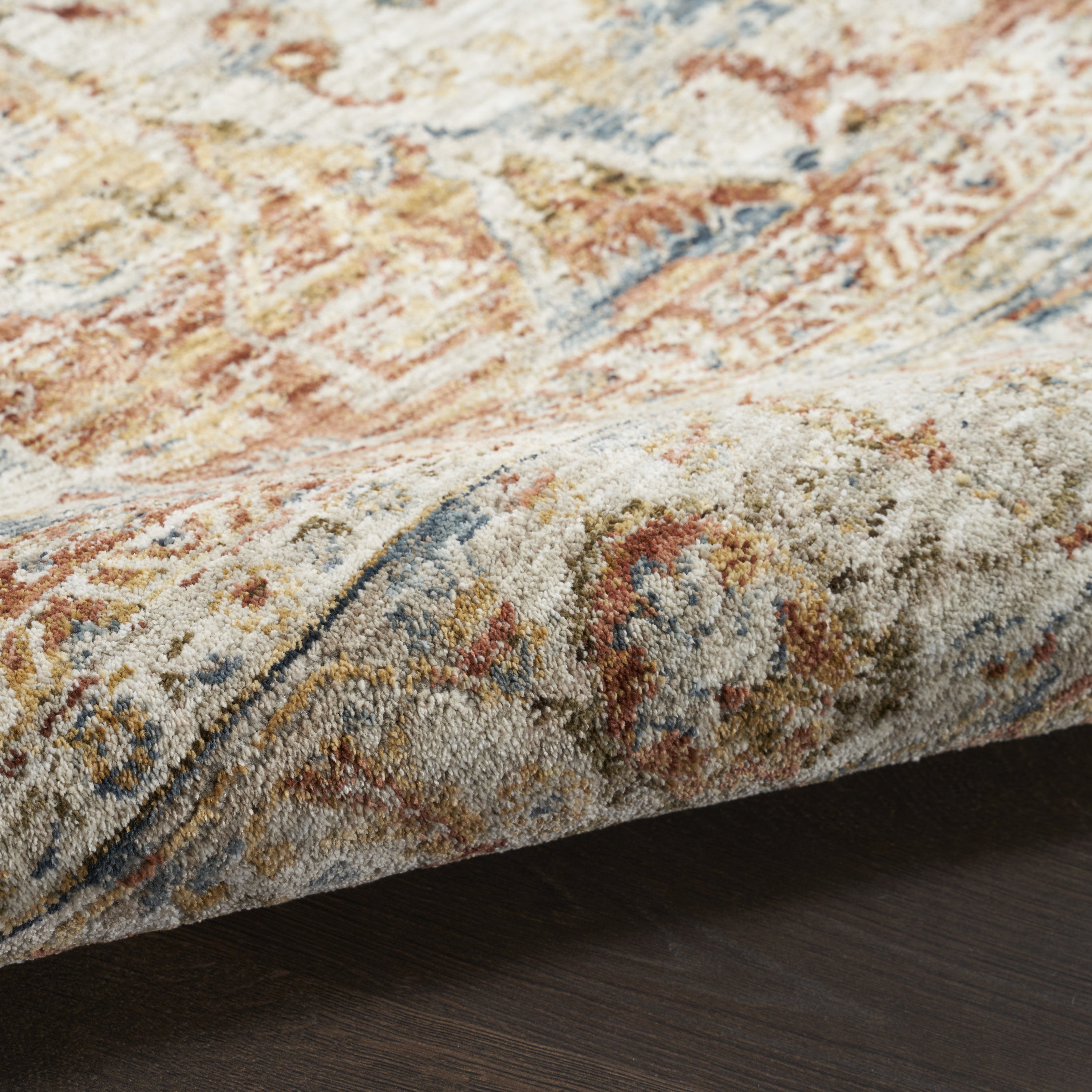 5' X 8' Ivory And Brown Floral Distressed Area Rug - Home & Garden