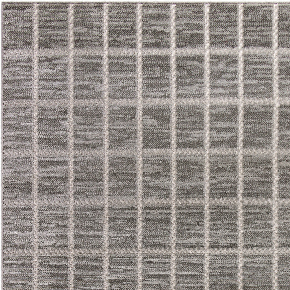 4' X 6' Ivory And Gray Geometric Area Rug - Home & Garden