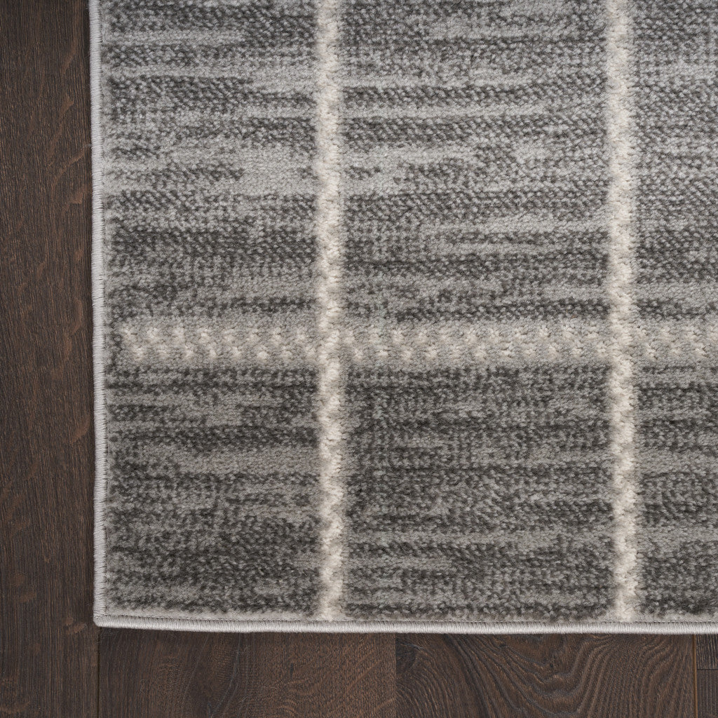 4' X 6' Ivory And Gray Geometric Area Rug - Home & Garden