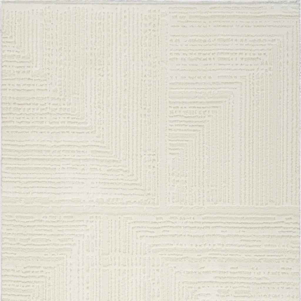 8' Ivory Abstract Runner Rug - Home & Garden
