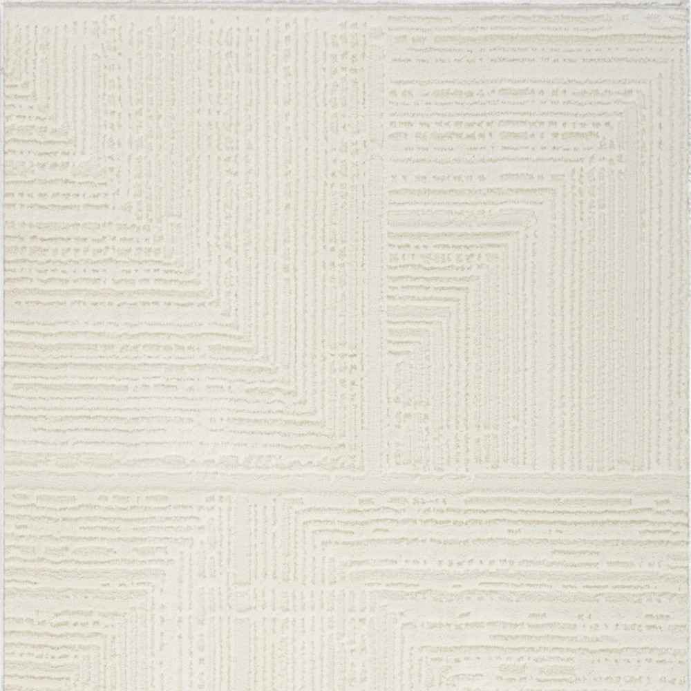 8' Ivory Abstract Runner Rug - Home & Garden